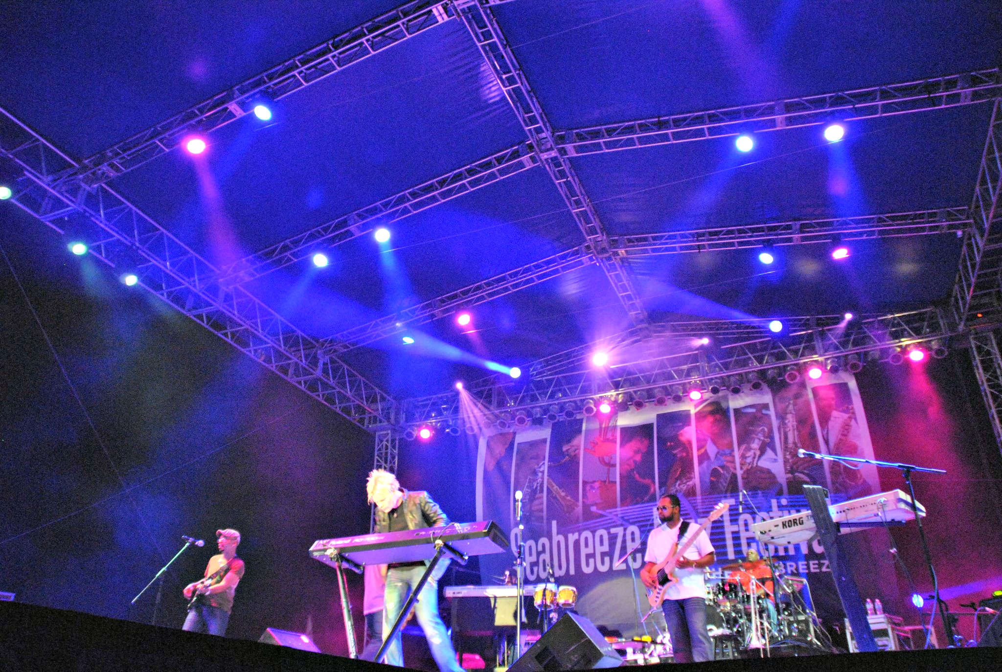 Brian Culbertson and his band performing at the Seabreeze Jazz Festival in Panama City Beach