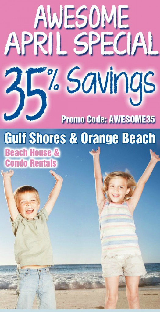Gulf Shores vacation special for April