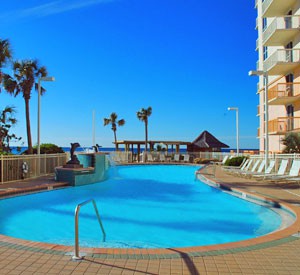 Beachfront pool at Pelican Beach Resort in Destin, Florida
