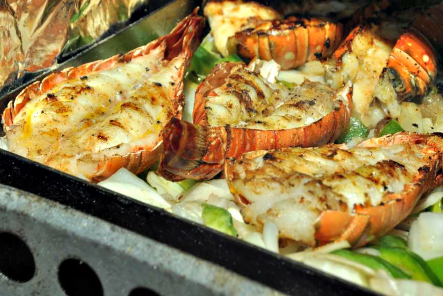 Destin Seafood Festival platter of broiled lobster tails