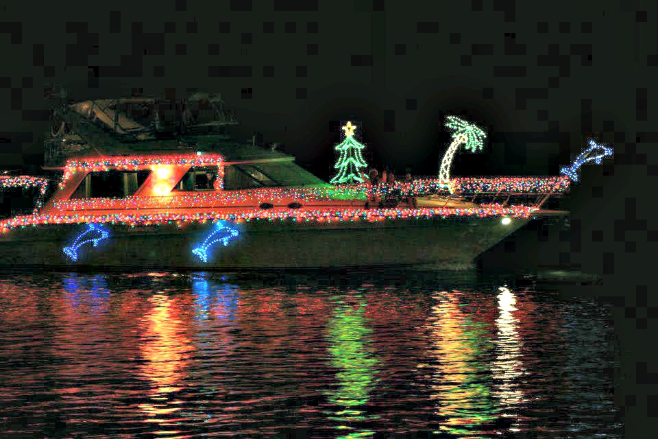 Christmas boat parade in Destin