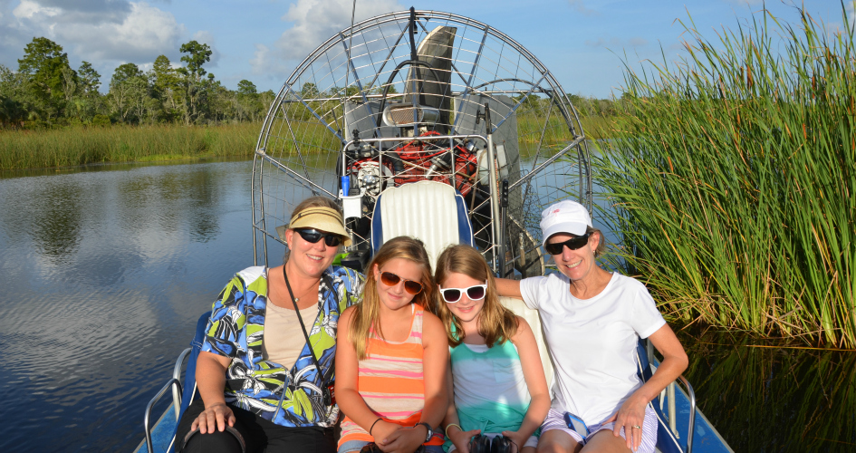Air boat eco-tours are a fun way to explore Apalachicola.
