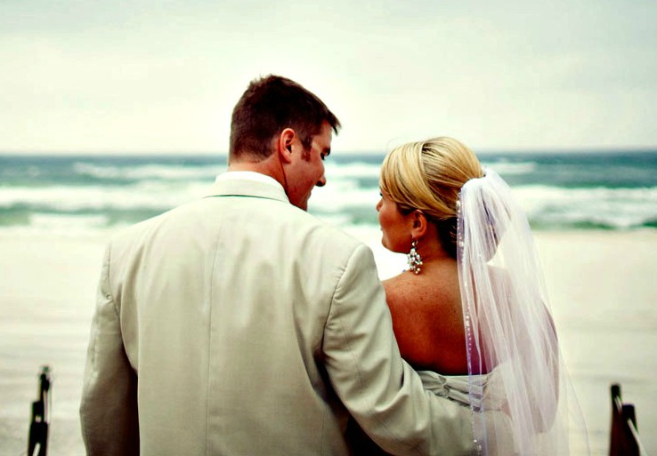 Boardwalk Beach Resort bride and groom on the beach in Panama City.
