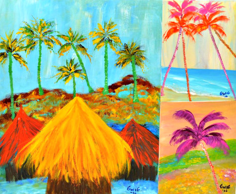 Tropical painting by Ingrid Barrientos displayed at Siesta Fiesta on Siesta Key