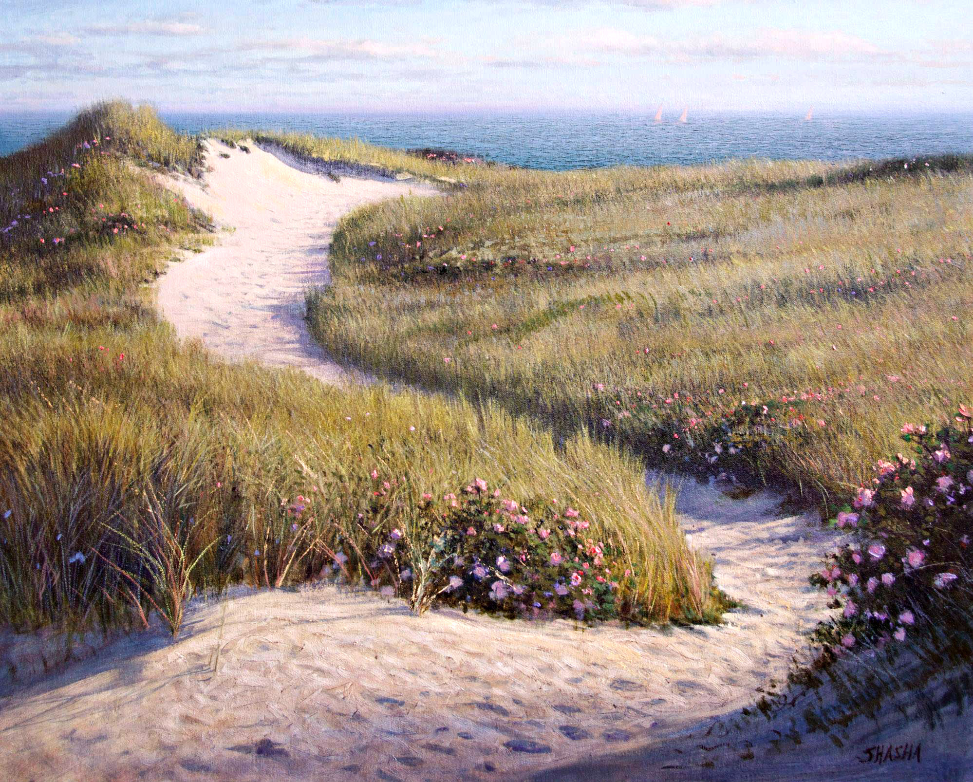 En plein air painting Dune Winder, by Mark Shasha