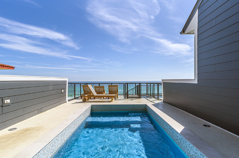 Rooftop pool at Henderson Beach Villas offers stunning Gulf views