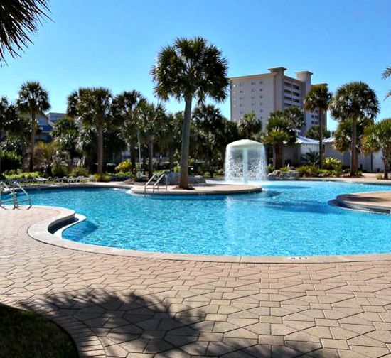 Heated pool at  the Sterling Shores Condominiums  in Destin Florida
