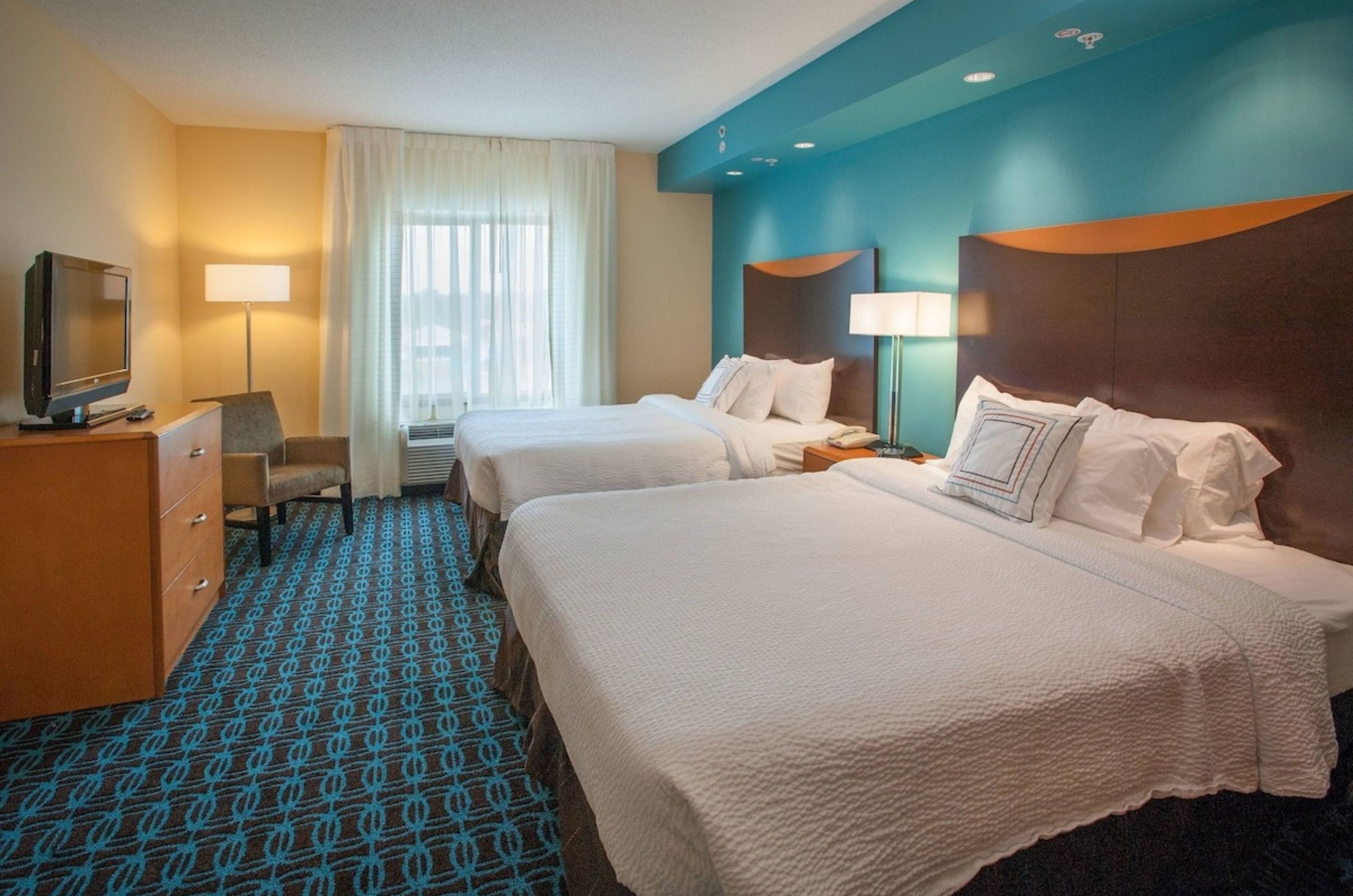 A room at Fairfield Inn and Suites with two beds in Orange Beach Alabama 