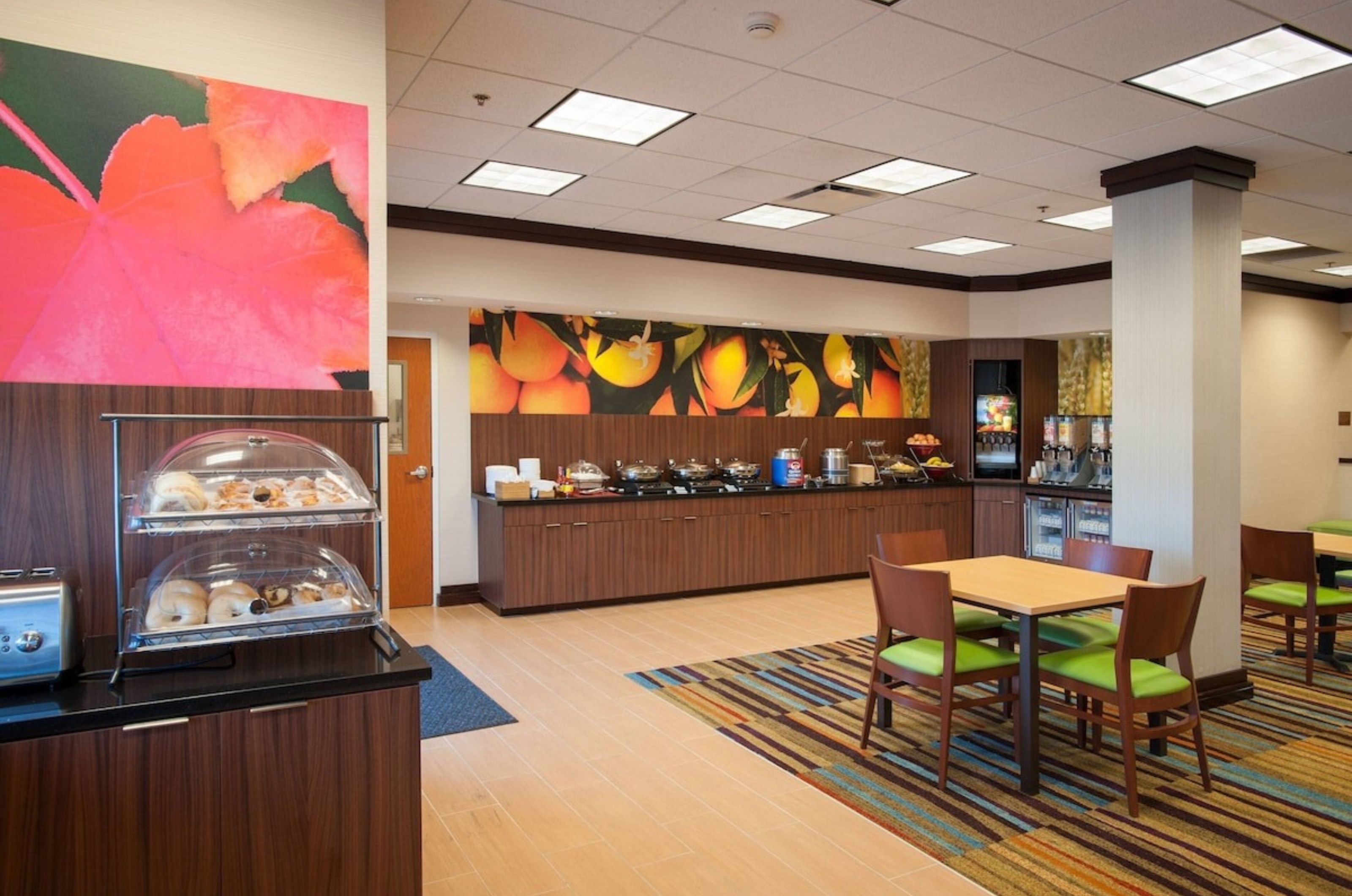 The complimentary Continental breakfast buffet and Fairfield Inn and Suites	