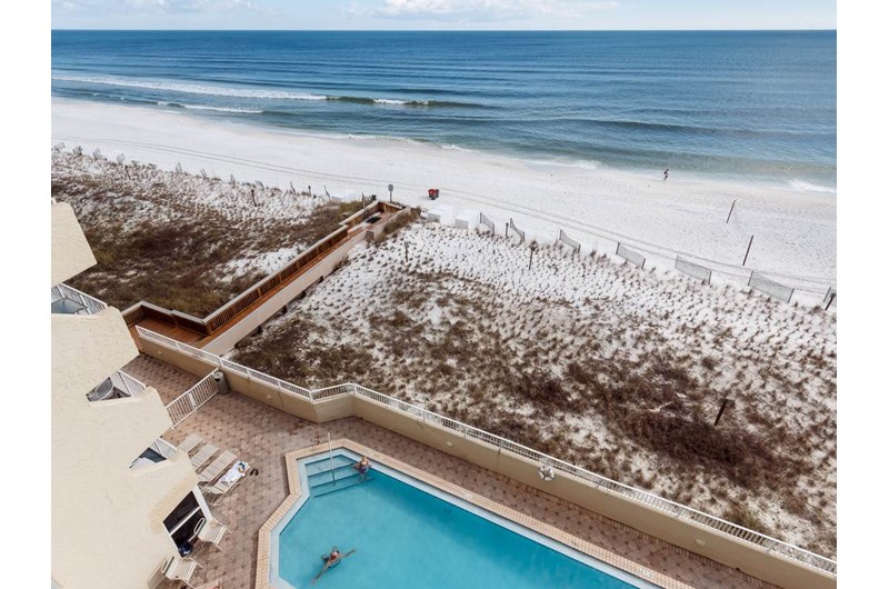 Get a view of both the pool and Gulf at Island Echos in Fort Walton Beach Florida