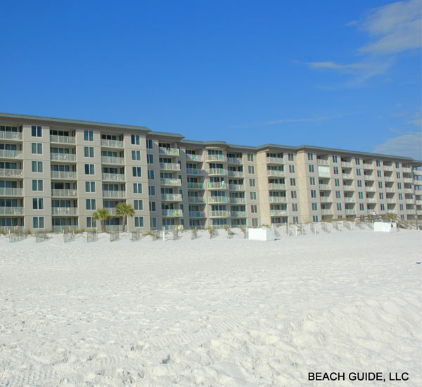 Exterior view from the beach at Island Princess Fort Walton