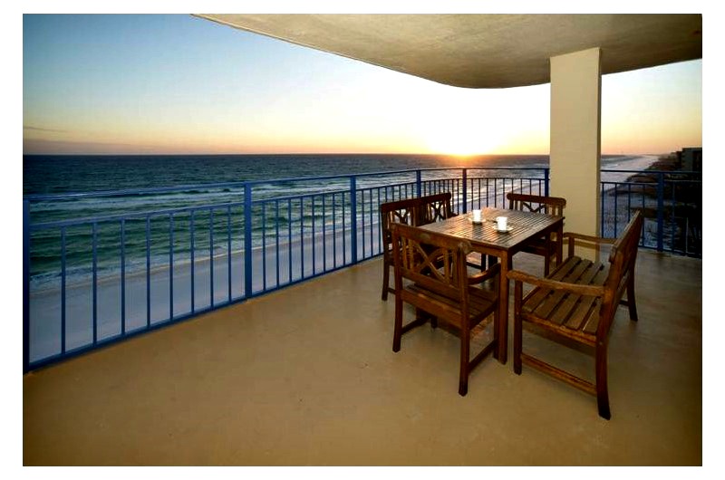 Balcony view of beach at Nautilus Condominiums in Fort Walton Beach FL