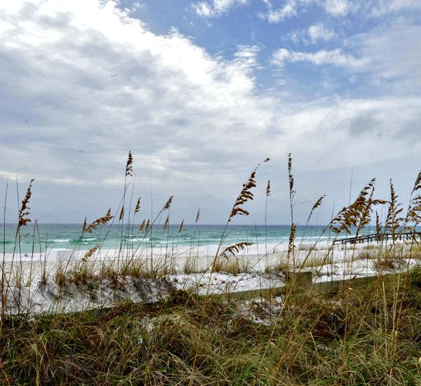 View over the dunes and sea oats to the Gulf at Azure Fort Walton Beach