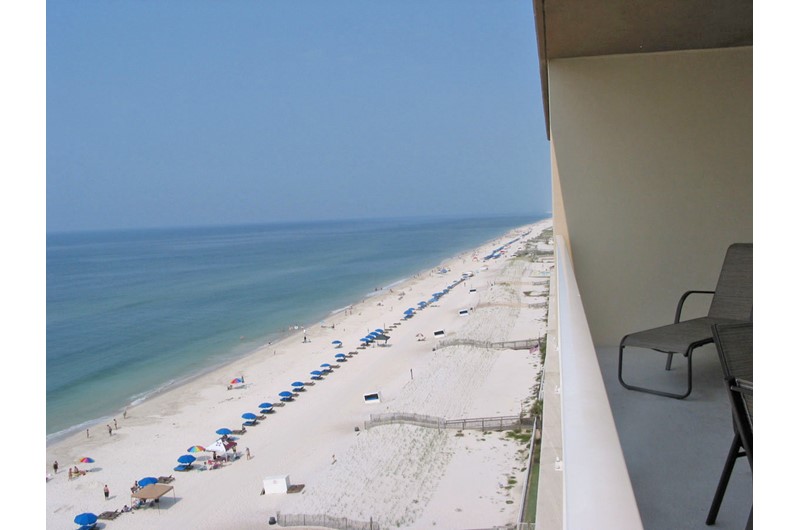 Beach view from Crystal Shores West balcony Gulf Shores AL
