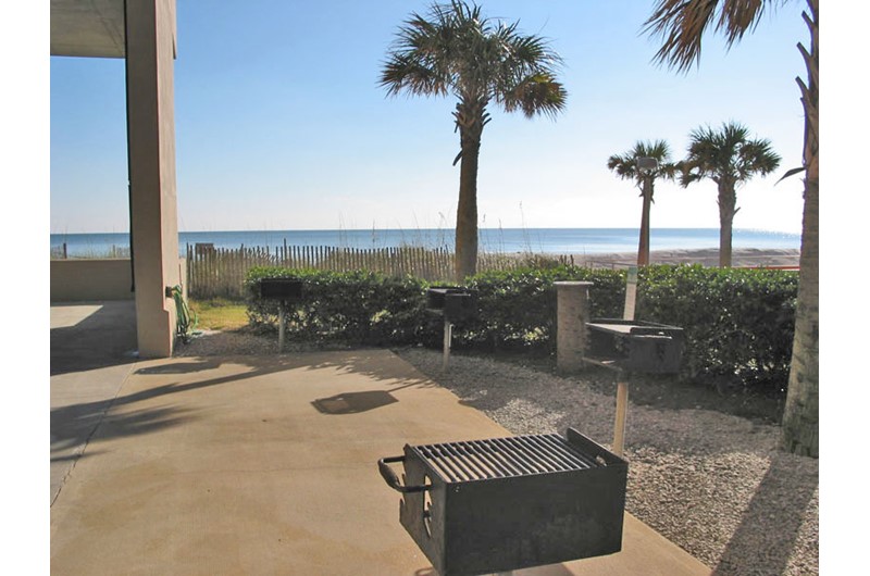 Barbecue grills at Crystal Shores West in Gulf Shores Alabama