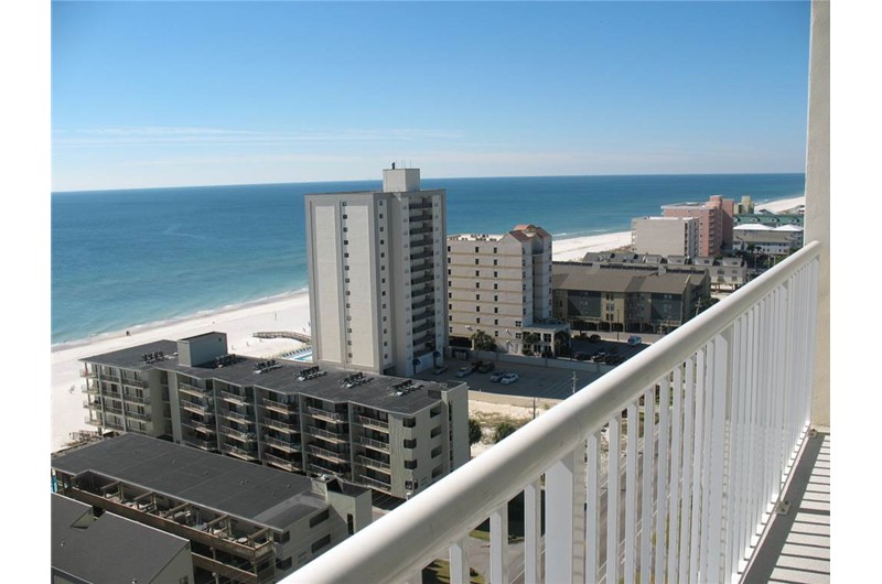 Panoramic balcony view at Crystal Towers Gulf Shores