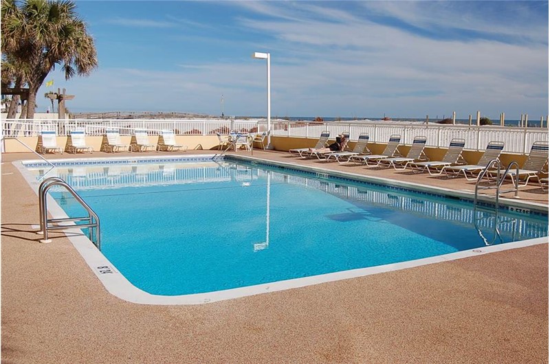 Beachfront outdoor pool at Driftwood Towers Gulf Shores
