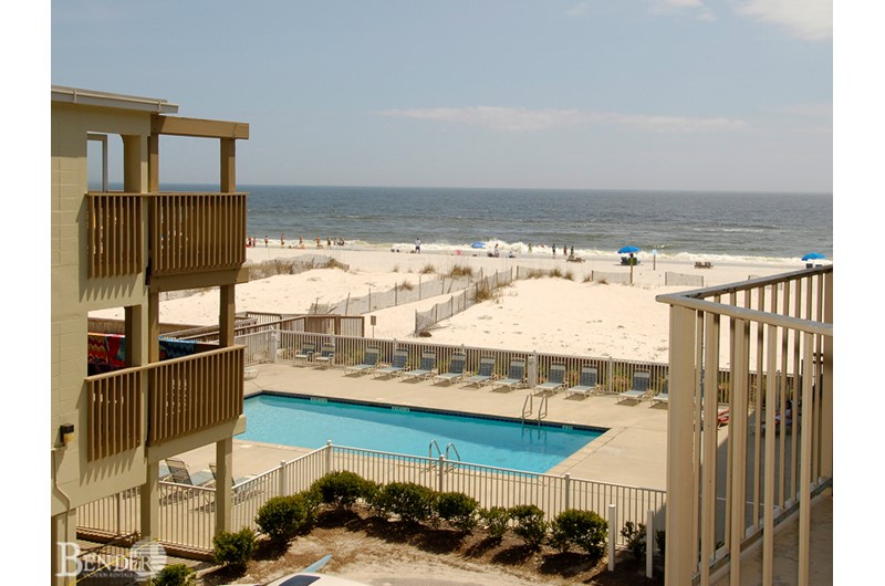 Lovely view of the pool from one of the private balconies at Gulf Village Gulf Shores AL