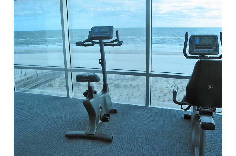 Work out while enjoying views of the Gulf and beach at Island Tower Gulf Shores