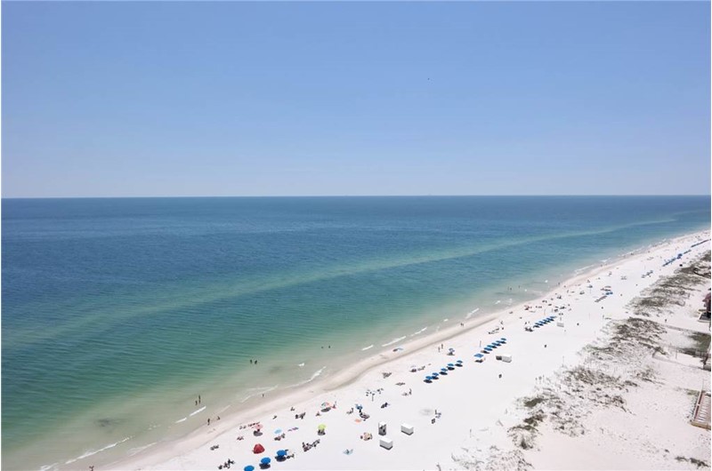 Expansive views of the Gulf from Island Tower in Gulf Shores Alabama