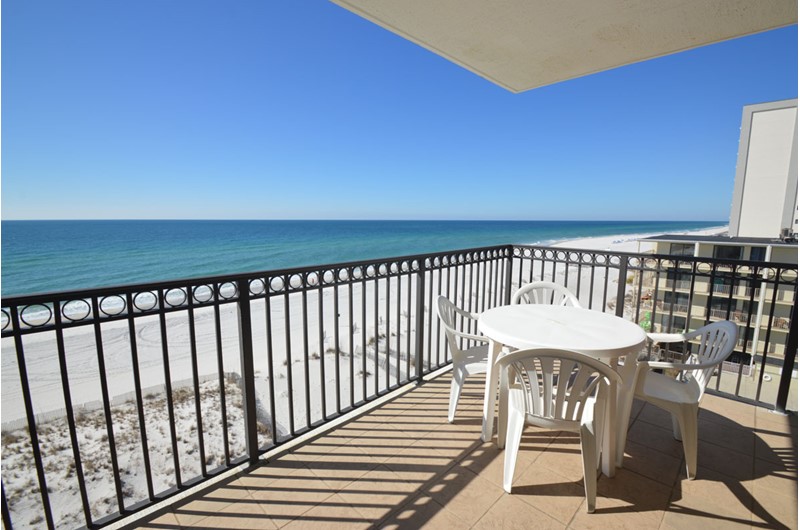 Beachfront balcony view at Legacy Gulf Shores