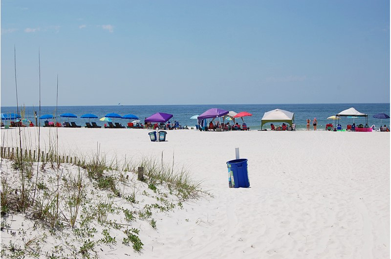 Walk out of your unit and onto the beach at Ocean Reef Condos in Gulf Shores Alabama