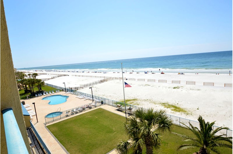 Sweeping views of the grounds beach and Gulf  at Surfside Shores Gulf Shores