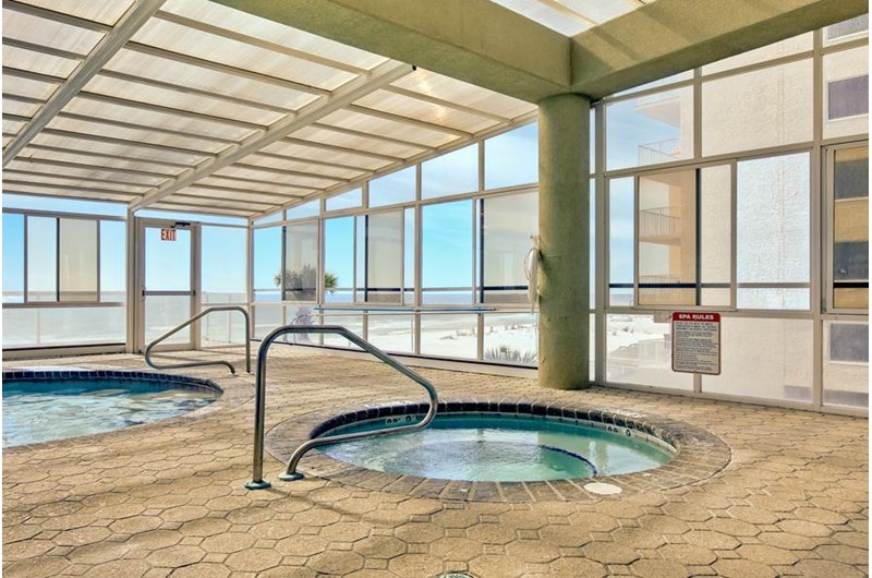 Indoor hot tubs at The Colonnades in Gulf Shores Alabama