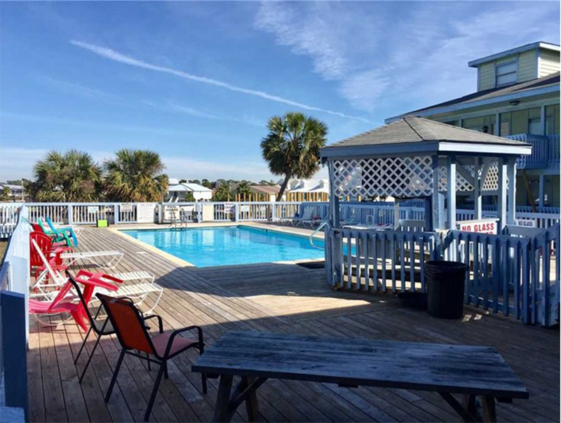 Plenty of room to lounge by the pool at The Cove in Gulf Shores Alabama
