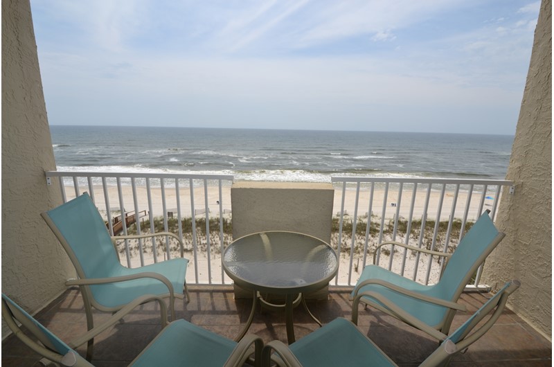 Enjoy a perfect view from your balcony at Tropical Winds Gulf Shores AL.