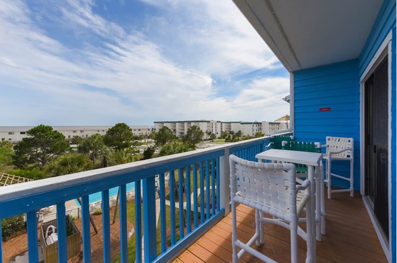Lush landscaping and view of the pool at Beachfront II in Seagrove Beach Florida