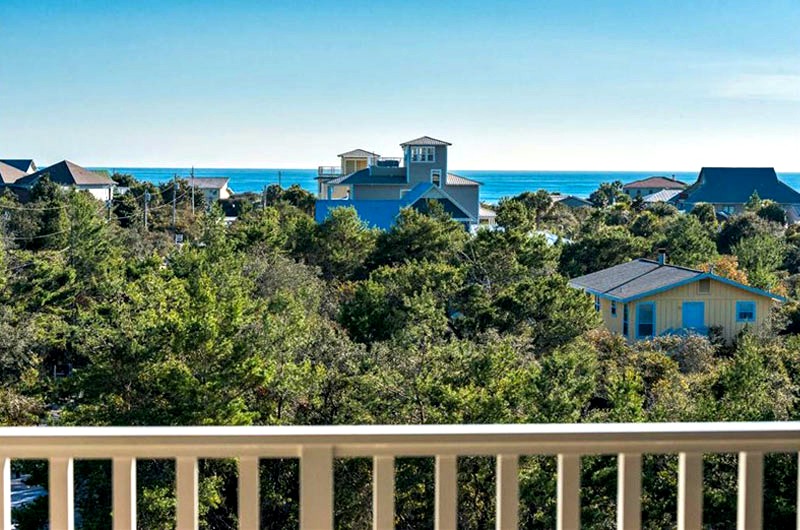 View of Gulf of Mexico off balcony of Redfish Village in Blue Mountain Beach FL