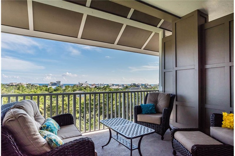 Stunning views of the Gulf from a private balcony at Redfish Village a peaceful retreat on scenic 30a.
