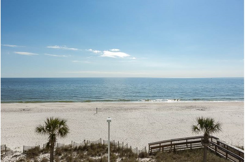 Gorgeous direct view of the Gulf from Tradewinds Condominiums in Orange Beach Alabama