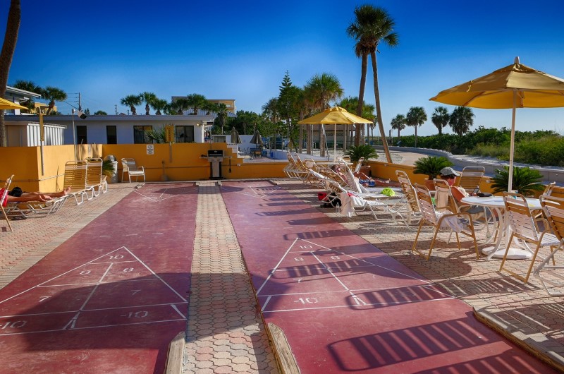 Shuffleboard Courts by the Pool at Page Terrace Hotel in Treasure Island FL