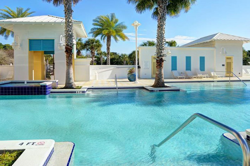Take a dip in the gorgeous pool at Carillon Condominiums in Panama City Beach FL