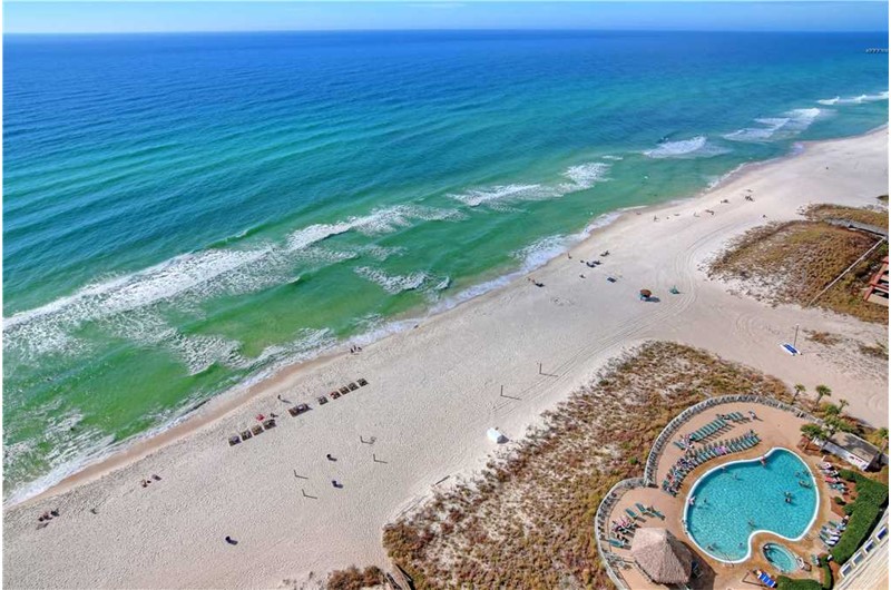 Amazing view of the pool and beach from Emerald Beach Resort in Panama City Beach FL