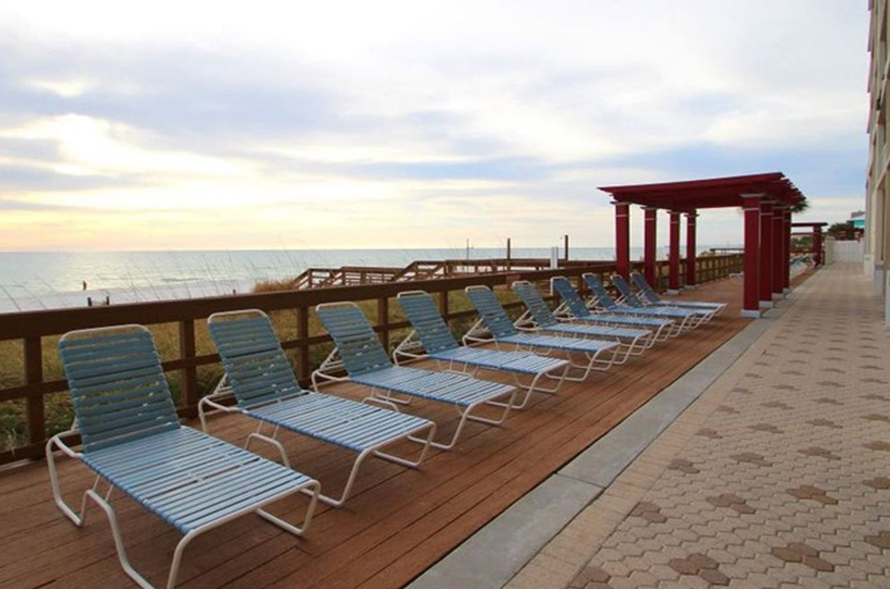 Large pool deck at Majestic Beach Resort in Panama City Beach FL