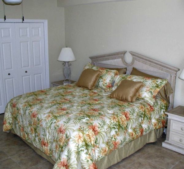 Bedroom from one of three type units at Sans Souci in Pensacola Beach. 