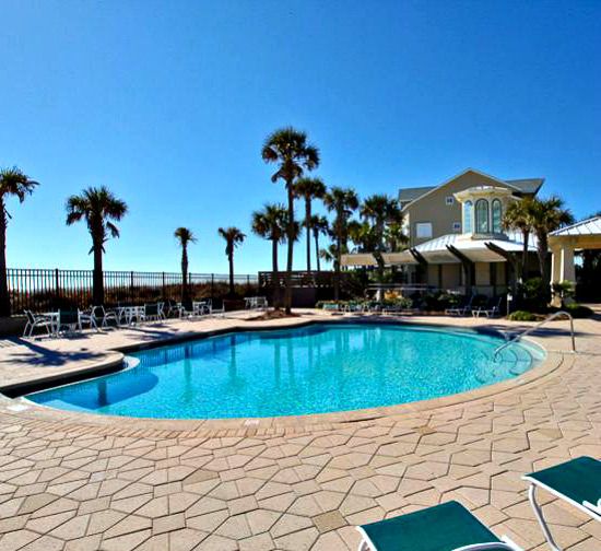 Beachside pool at the Sterling Shores Condominiums  in Destin Florida
